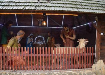 Żywa szopka w sanktuarium Bolesnej Królowej Polski w Kałkowie